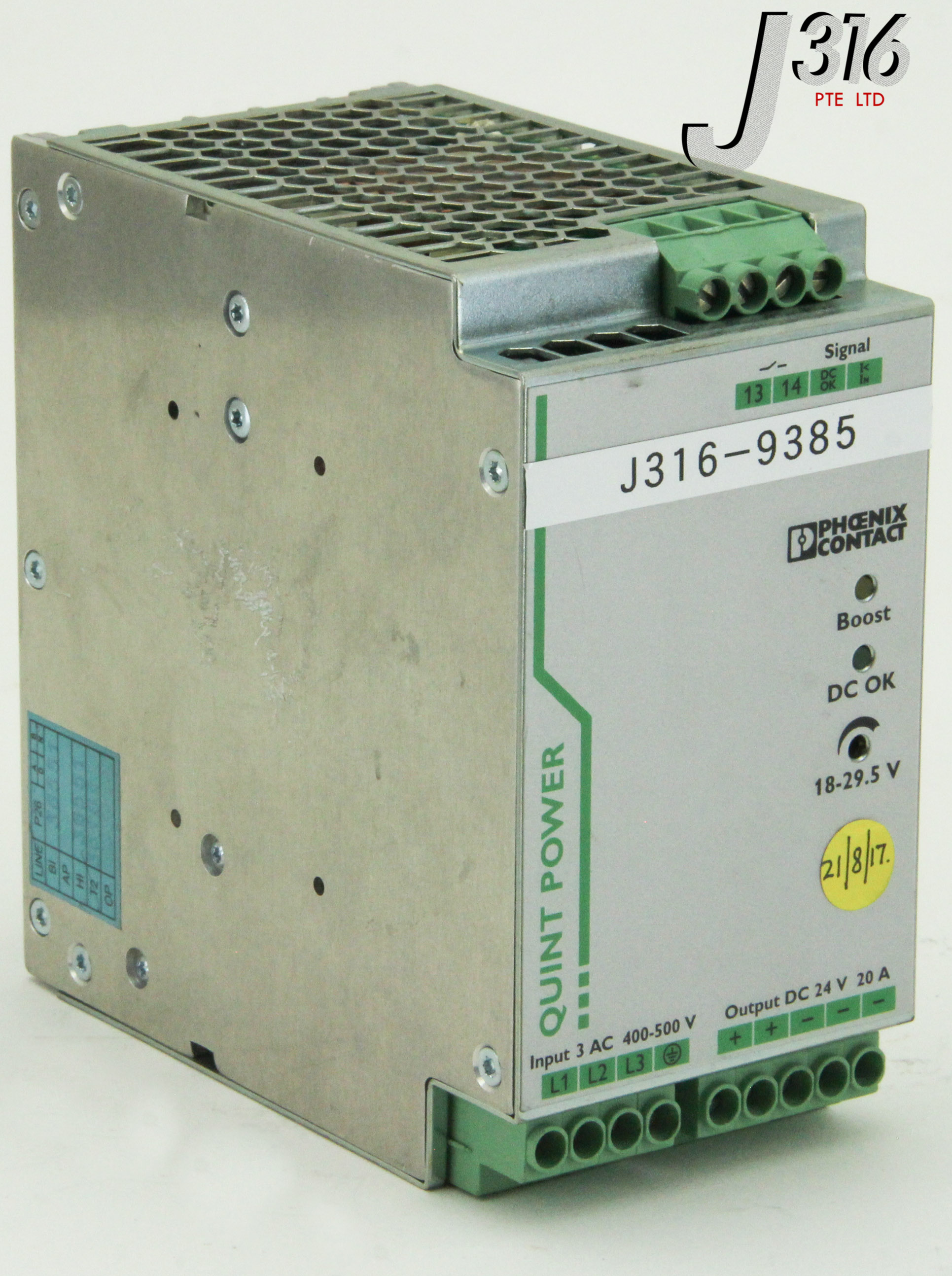 インバーター 9385 PHOENIX CONTACT POWER SUPPLY, O/P 24VDC 20A, 2866792 QUINT-PS